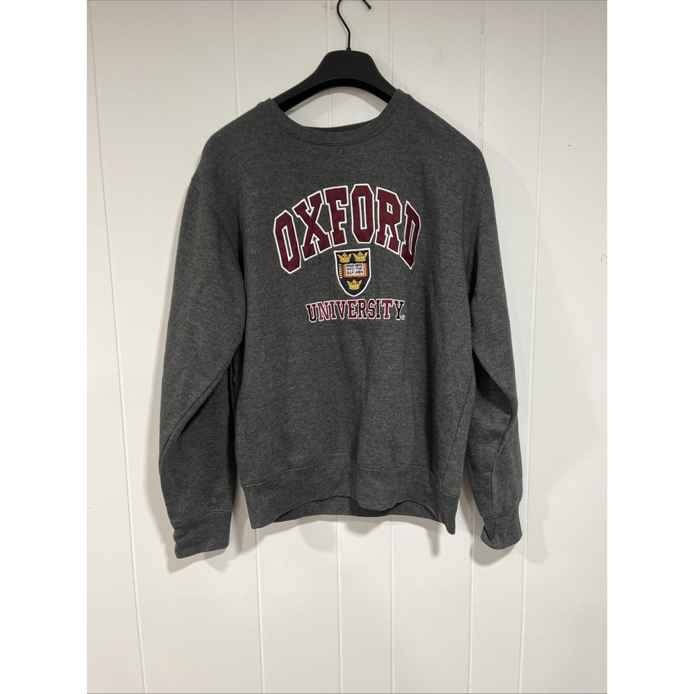 Oxford University‎ Crewneck Sweater Embroidered Gray XL Academia